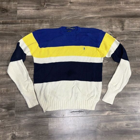Ralph Lauren Men's Striped Crew Neck Pullover Sweater Multicolor M - Picture 1 of 4